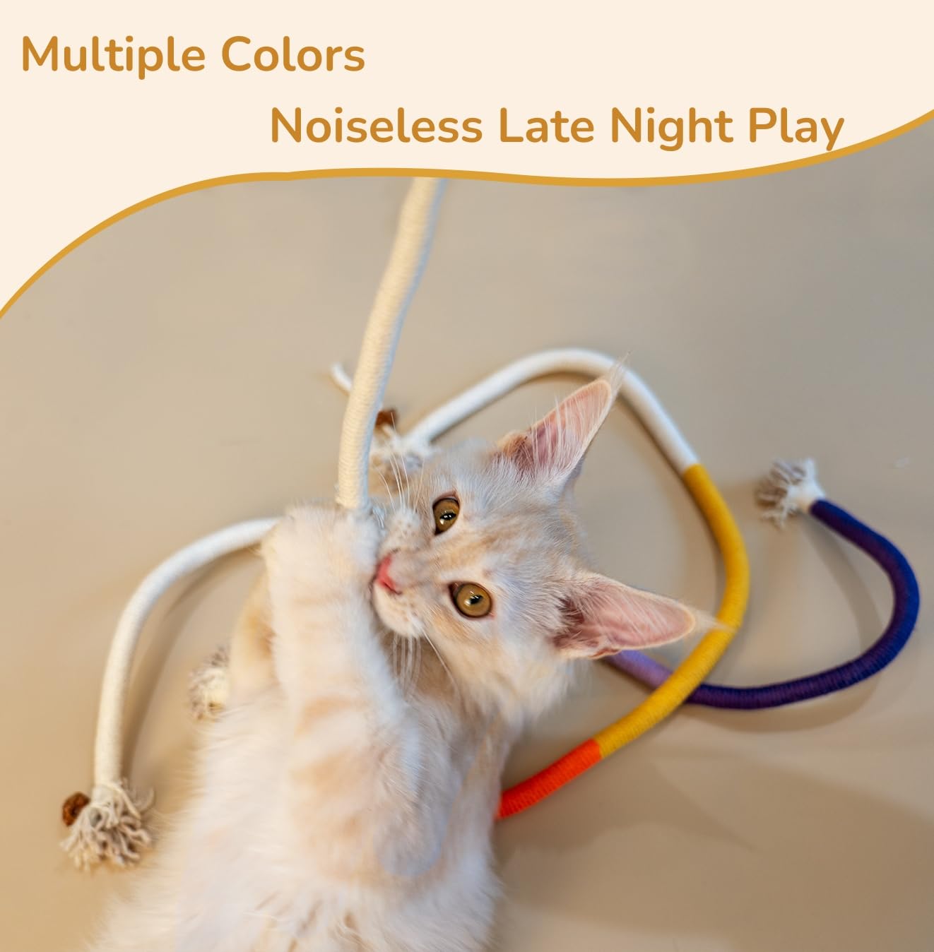 Petelligent 3-Pack Bent Cat Rope Toys | Cotton Rope, Pom Pom & Catnip - feature view 17