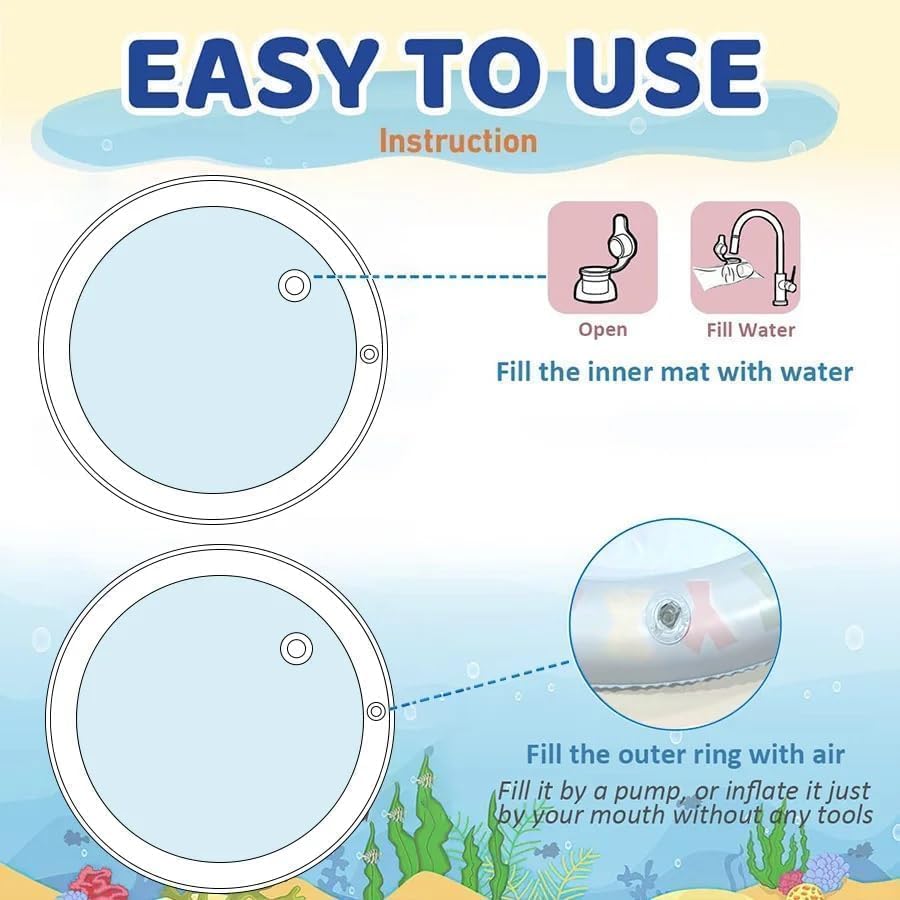 Interactive Water Play Mat for Cats & Dogs | Ocean-Theme Sensory Cooling Mat - feature view 8