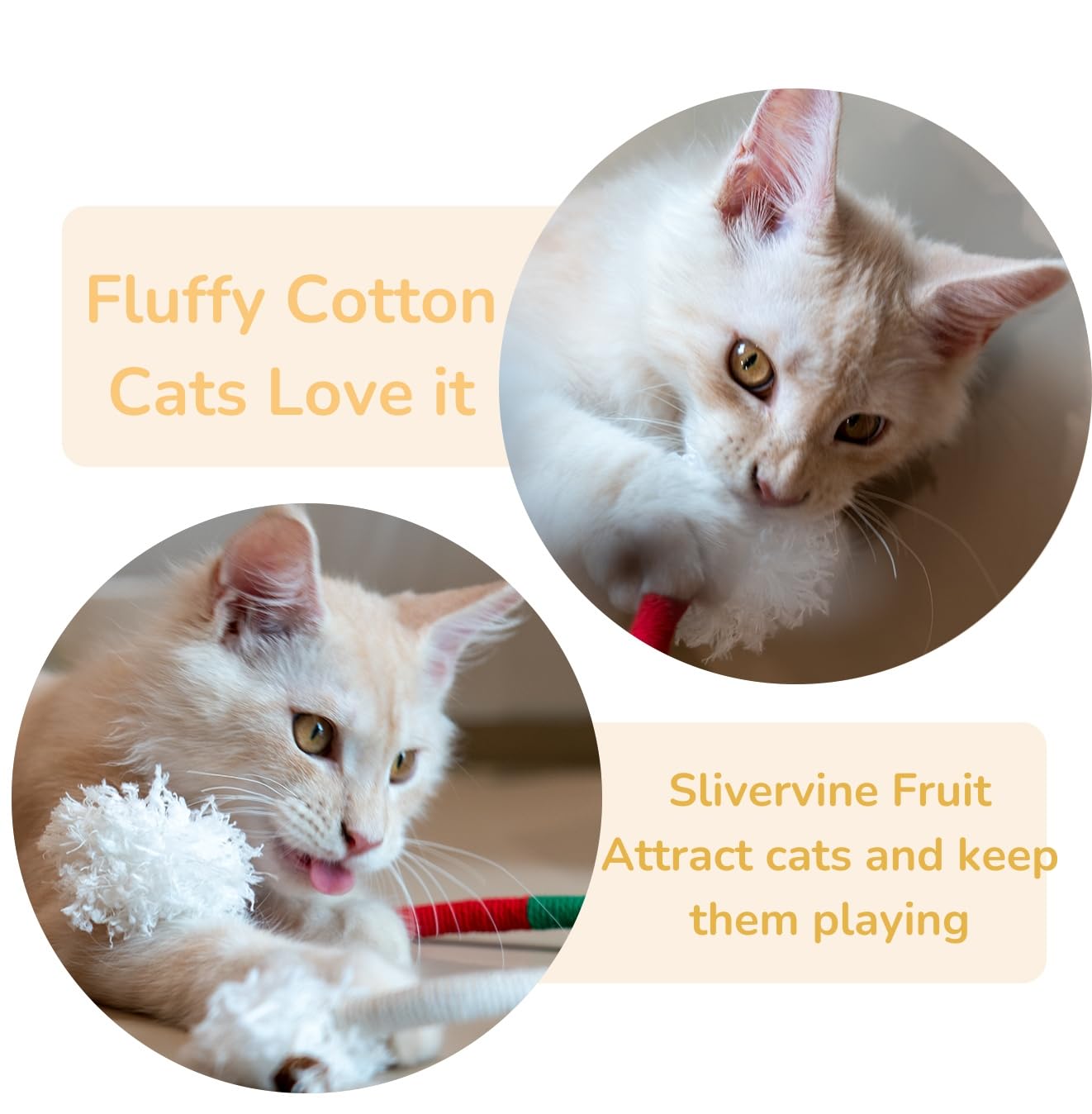 Petelligent 3-Pack Bent Cat Rope Toys | Cotton Rope, Pom Pom & Catnip - feature view 9