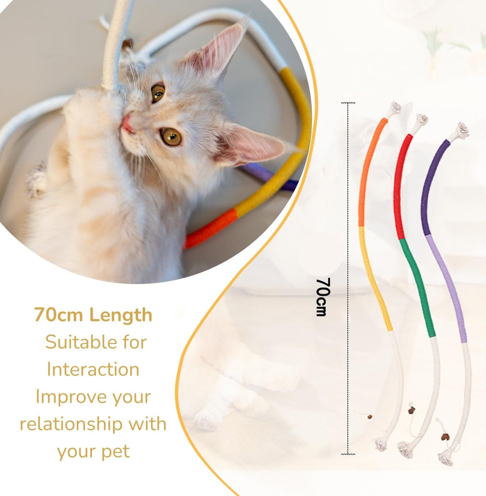 Petelligent 3-Pack Bent Cat Rope Toys | Cotton Rope, Pom Pom & Catnip - feature view 14