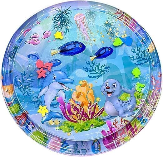 Interactive Water Play Mat for Cats & Dogs | Ocean-Theme Sensory Cooling Mat - detail view