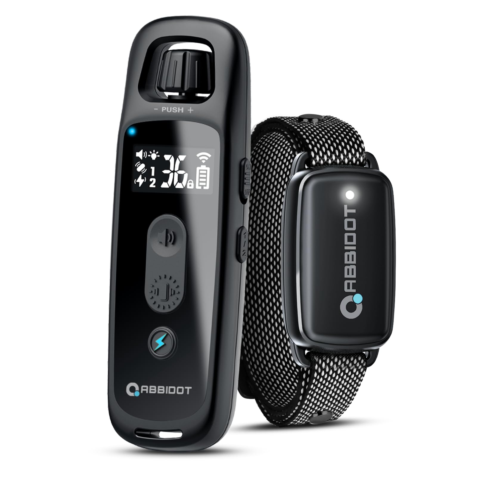 ABBIDOT 3300 ft Dog Training Collar | 5 Modes, 88 Levels, IPX7 - 1 Collar / Black