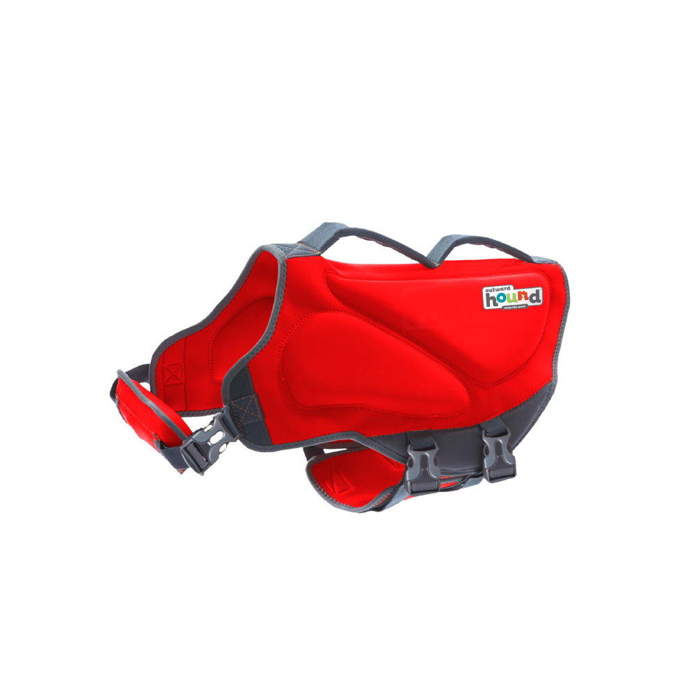 Outward Hound Granby Splash Orange Dog Life Jacket (Large) | Ripstop Vest - Large (Chest Girth: 28"-32") / Red