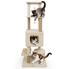 64 Inch Tall Cat Tree with 2 Large Condos and Jute Scratching Posts for Indoor - view 4