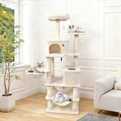 66 Inch Tall Cat Tree Multi-Level Cat Tower with 2 Condos Sisal Scratching Posts - view 2