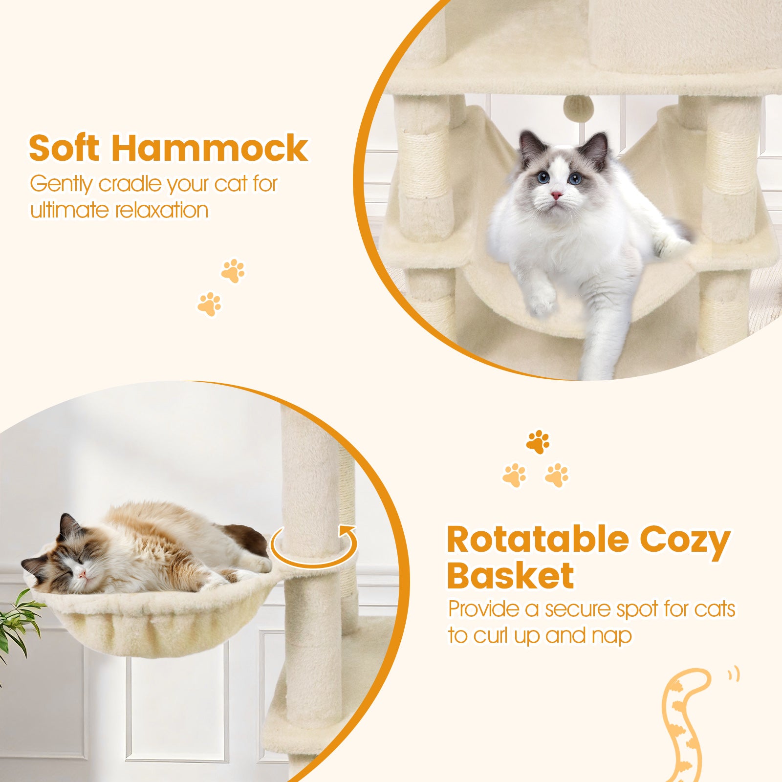 66 Inch Tall Cat Tree Multi-Level Cat Tower with 2 Condos Sisal Scratching Posts - view 8