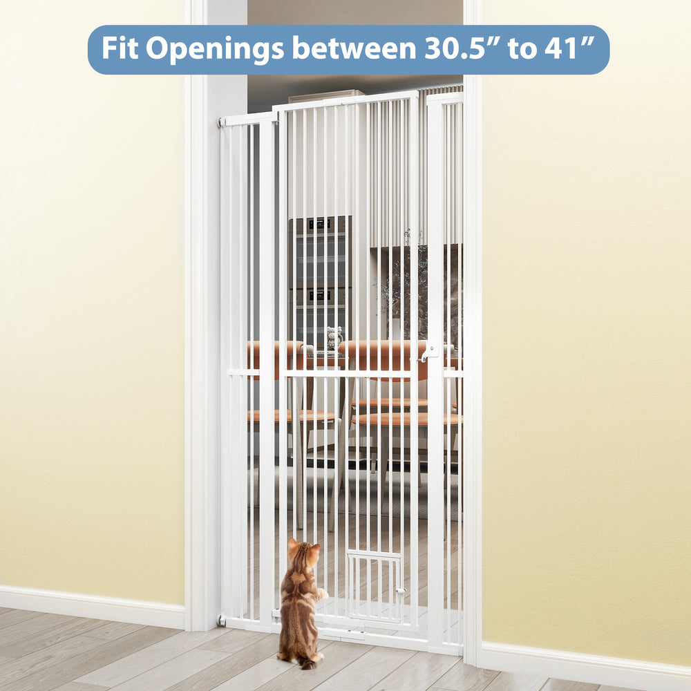 67.5" Extra Tall Pet Gate Heavy-Duty Metal Cat Gate with 30.5"-41" Wide Opening - view 5