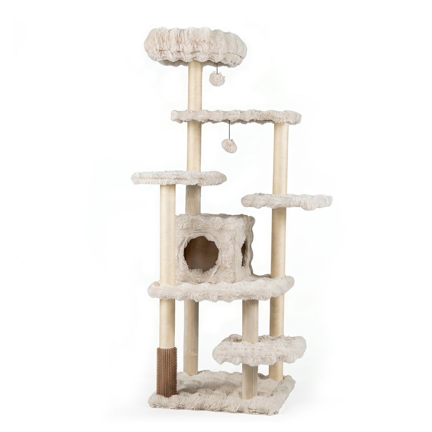 67 Inch Multi-level Cat Tree with Large Cat Condo and Padded Perch