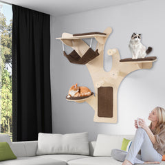 Wall-Mounted Cat Tower Cat Wall Shelves Furniture with Perch Cat Tree - view 4
