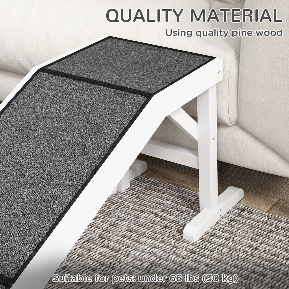 Pet Ramp Bed Steps for Dogs Cats Non-slip Carpet Top Platform Pine Wood 59"L x - view 3