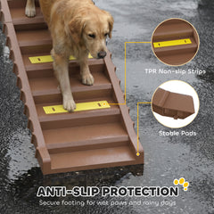 Foldable Dog Car Ramp, Dog Ramp with Anti-Slip Steps, Pet Stairs for Senior - view 4