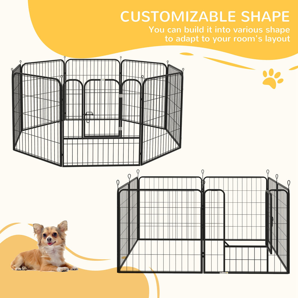 8 Panel Pet Playpen Play Yard Fence Home DIY Heavy-Duty Metal Foldable Indoor - view 3