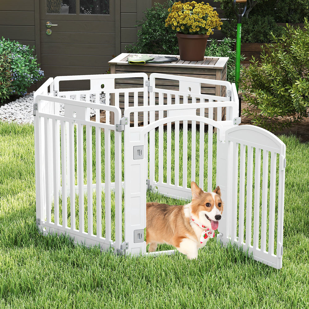 6-Panel Tall Dog Playpen Foldable Pet Fence with Locking Door Pet Gate - view 2