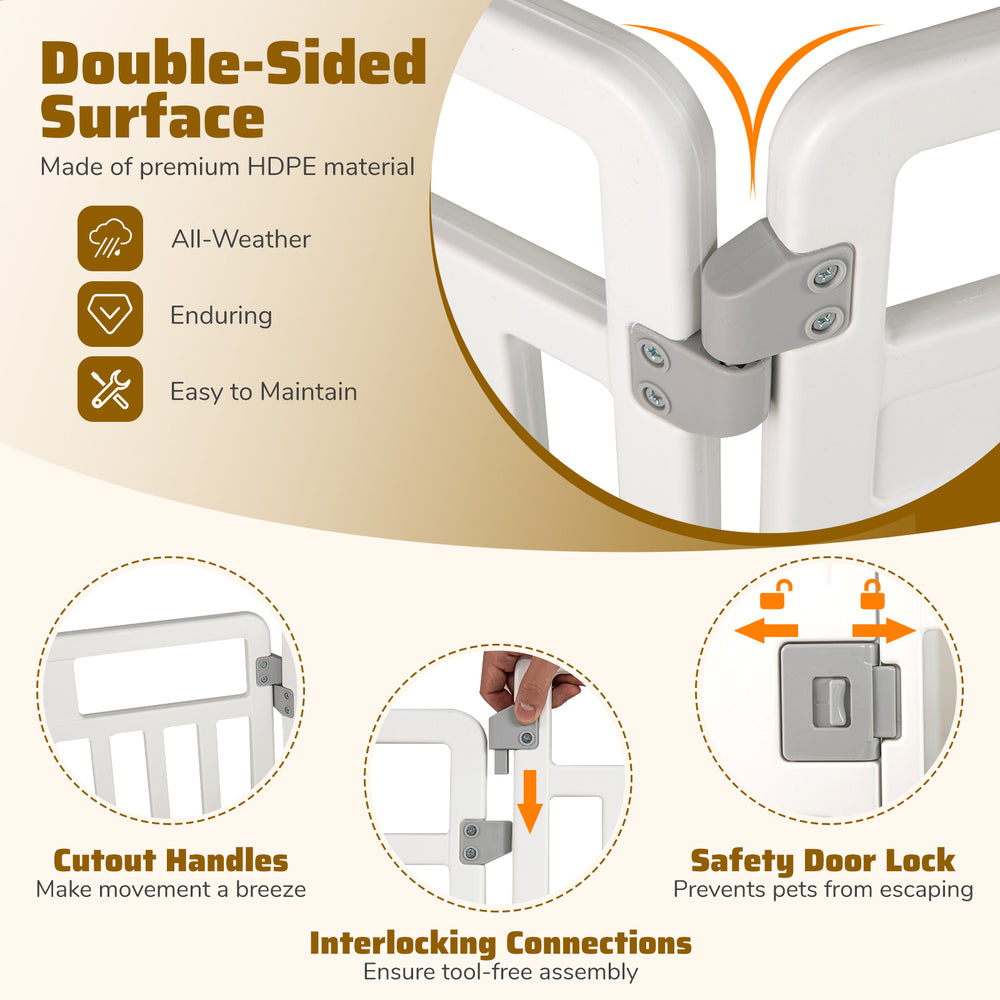 6-Panel Tall Dog Playpen Foldable Pet Fence with Locking Door Pet Gate - view 5