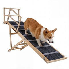 6-level Height Adjustable Foldable Dog Ramp for High Bed Couch Pet Stairs - view 4