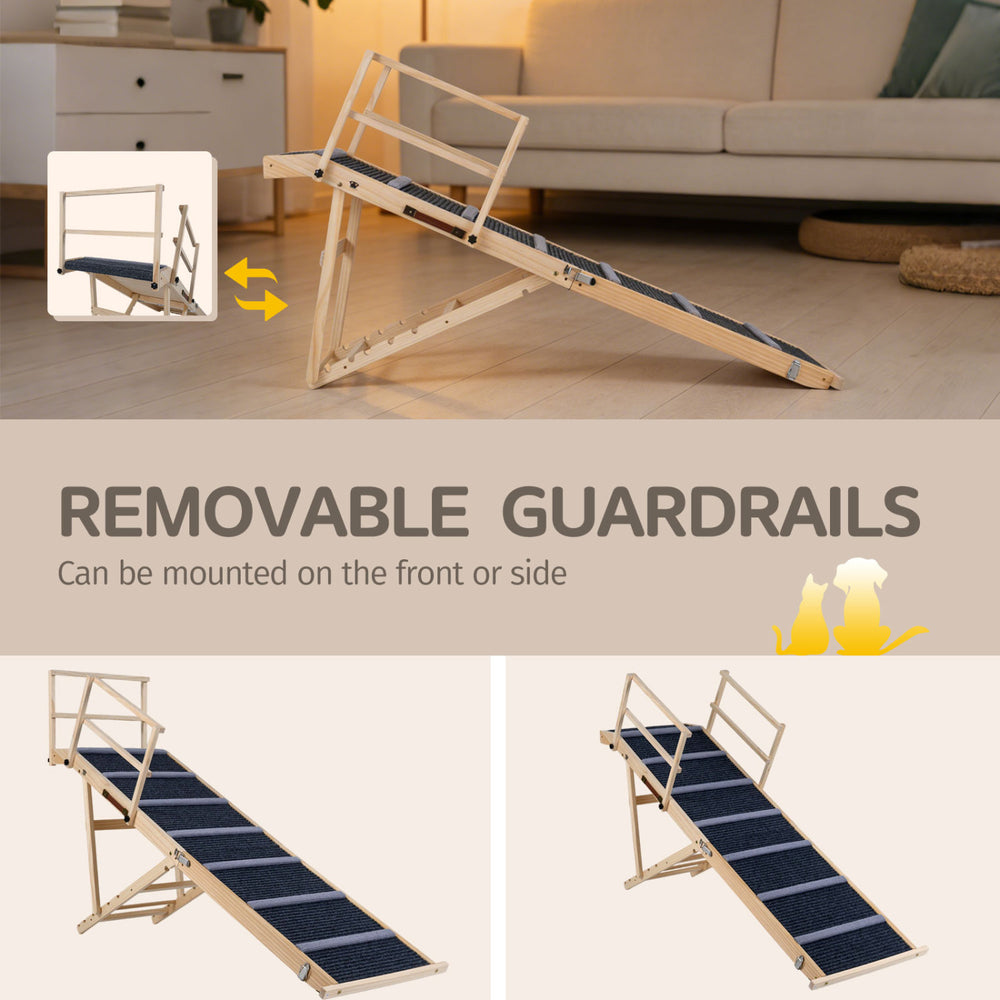 6-level Height Adjustable Foldable Dog Ramp for High Bed Couch Pet Stairs - view 6
