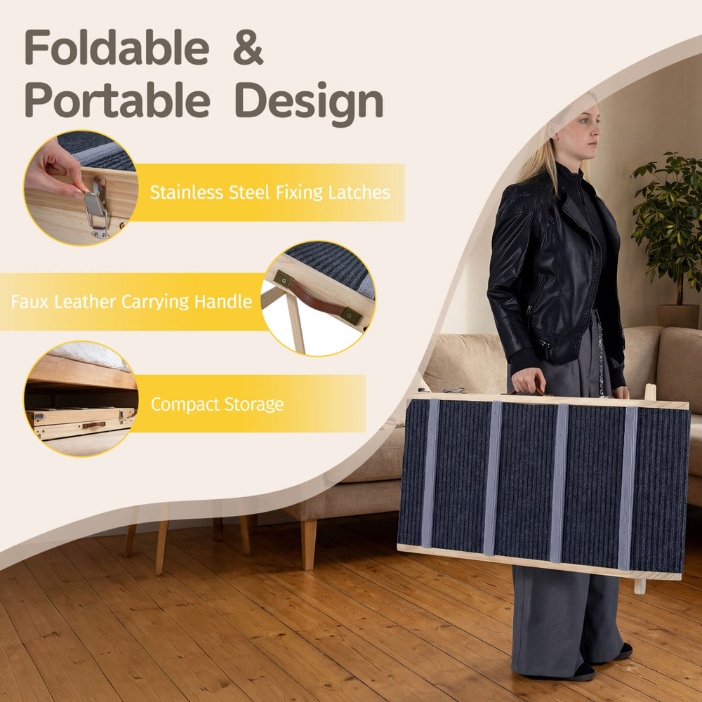 6-level Height Adjustable Foldable Dog Ramp for High Bed Couch Pet Stairs - view 8