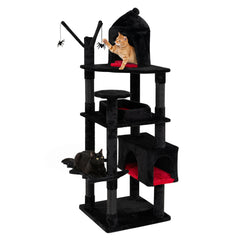 70 Inch Gothic Cat Tree for Indoor Cats with Castle and House - view 4