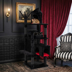 70 Inch Gothic Cat Tree for Indoor Cats with Castle and House - view 2