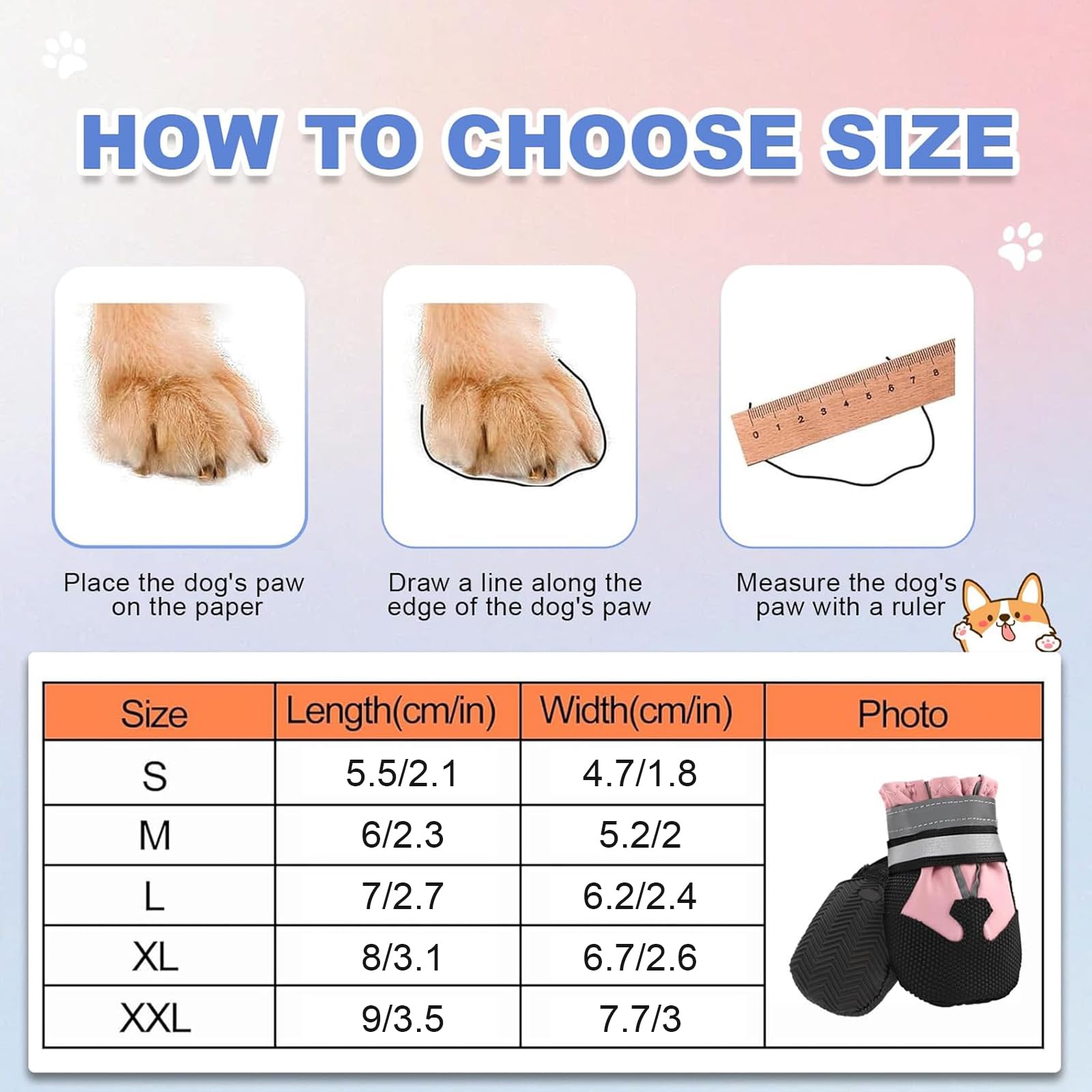 Waterproof Dog Boots 4-Pack | Reflective Paw Protectors, Non-Slip Sole - feature view 32
