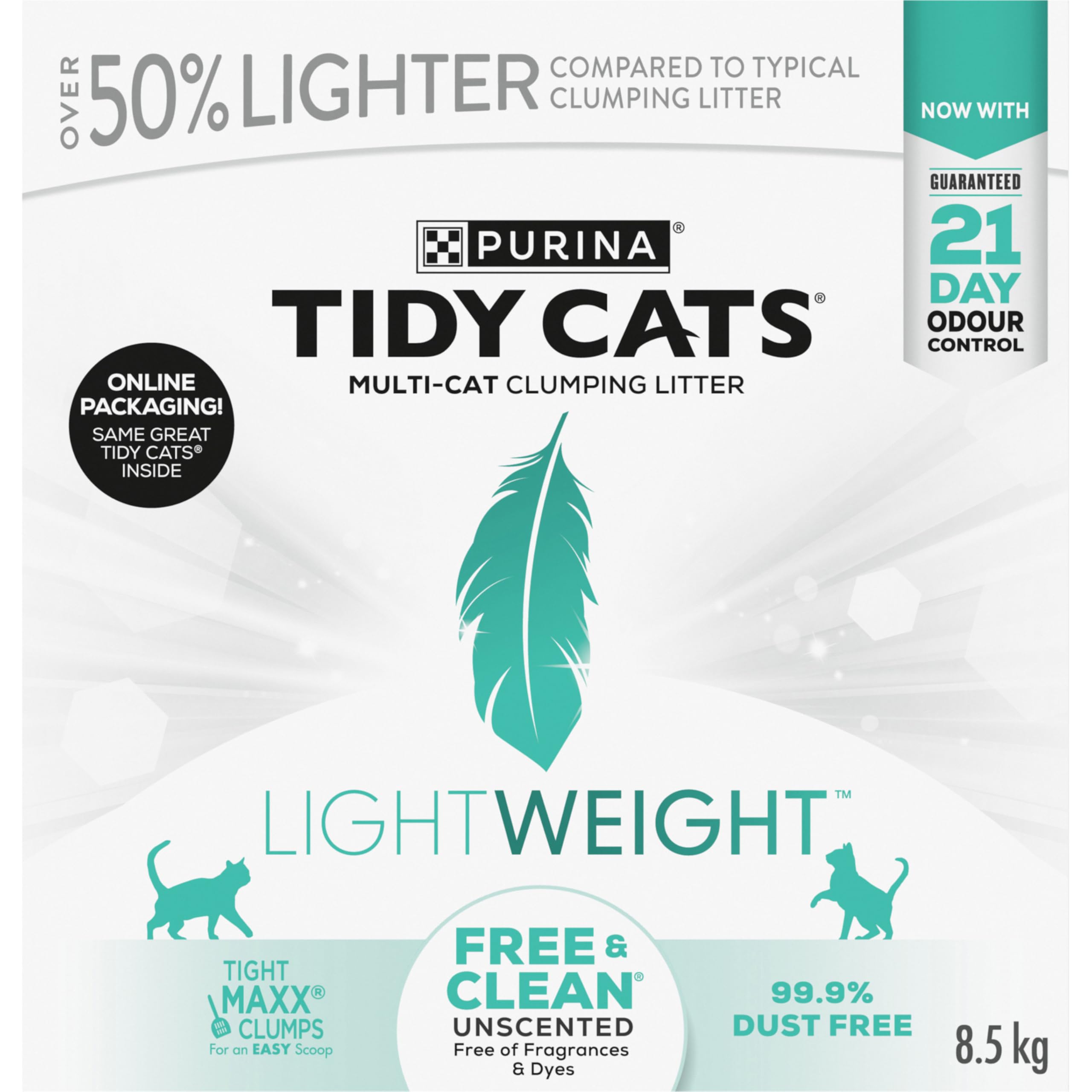 Tidy Cats Free & Clean Lightweight Unscented Multi-Cat Litter clumping clay litter box - detail view