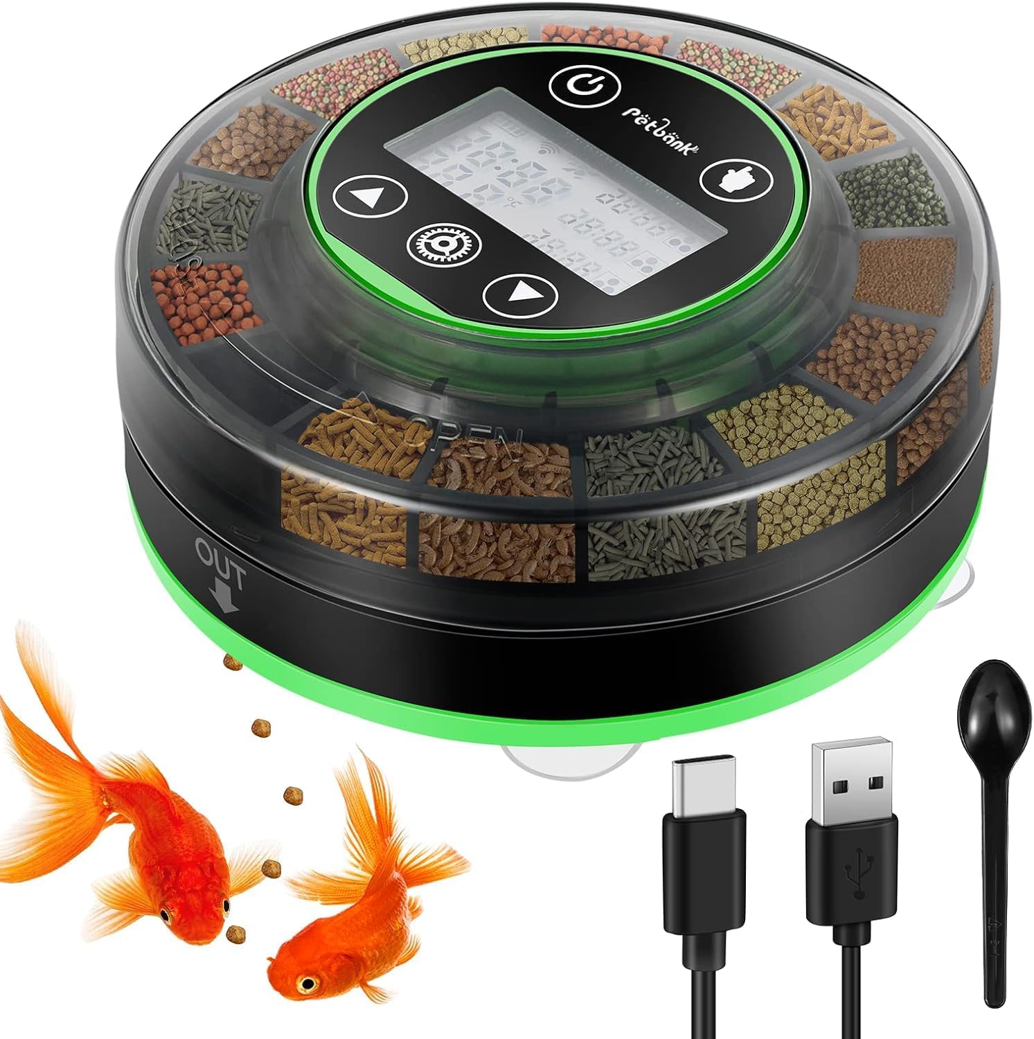 Petbank Automatic Fish Feeder for Aquarium | USB-Rechargeable Timer