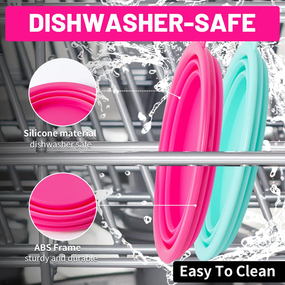 SLSON Collapsible Dog Bowls 2-Pack | Macaron Silicone Travel Pet Bowls - feature view 11