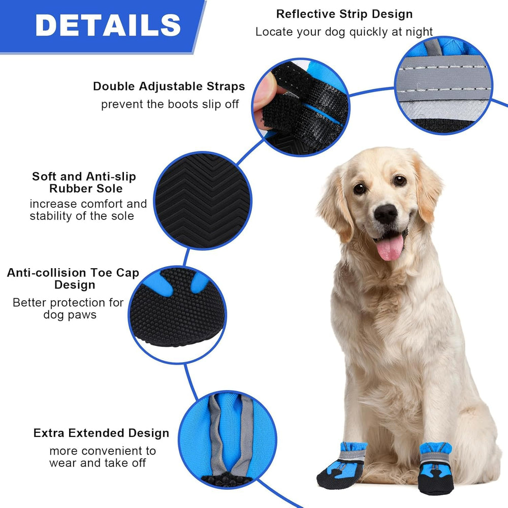 Waterproof Dog Boots 4-Pack | Reflective Paw Protectors, Non-Slip Sole - view 87