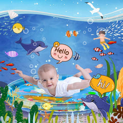 Interactive Water Play Mat for Cats & Dogs | Ocean-Theme Sensory Cooling Mat - alternate view