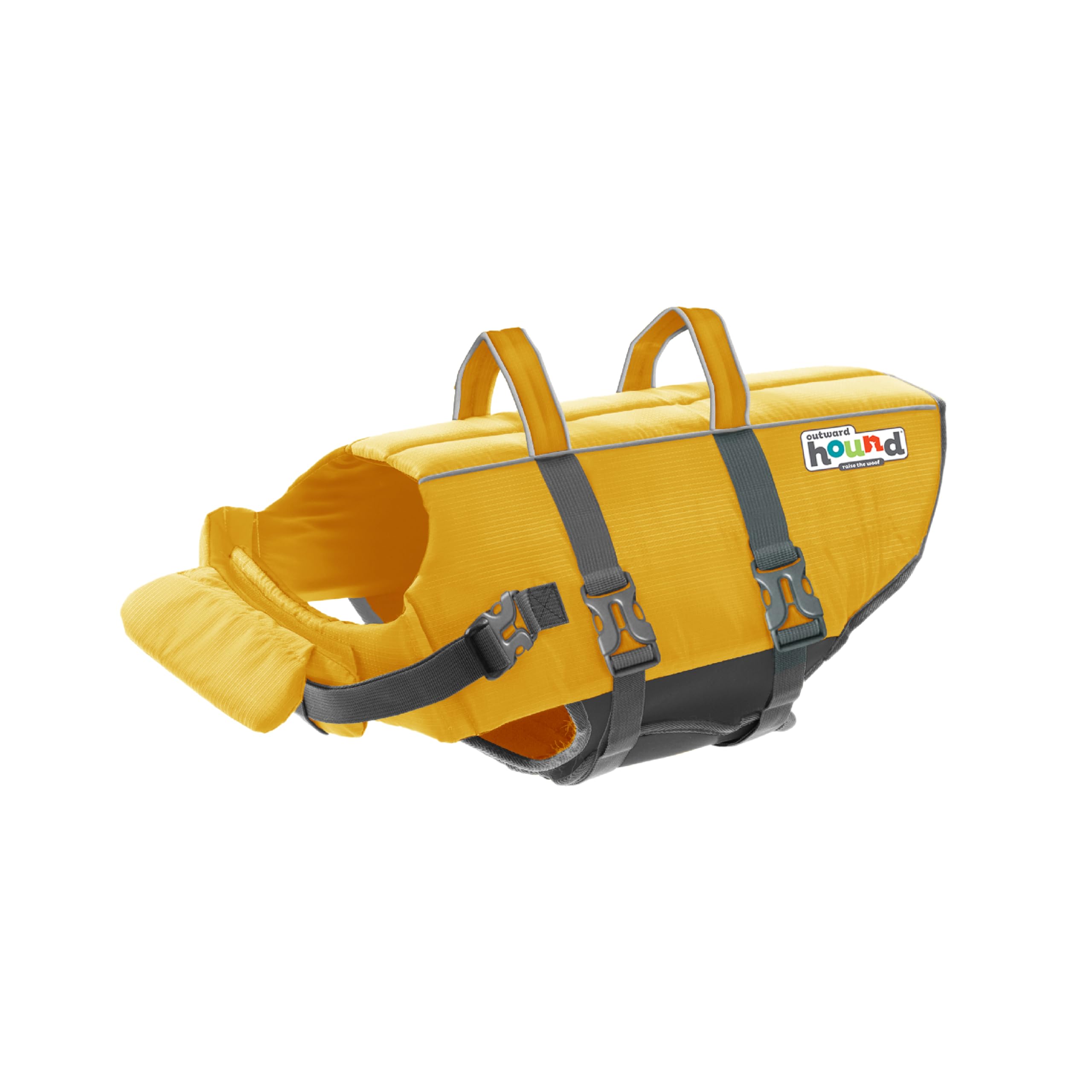 Outward Hound Granby Splash Orange Dog Life Jacket (Large) | Ripstop Vest - Large (Chest Girth: 28"-32") / Yellow
