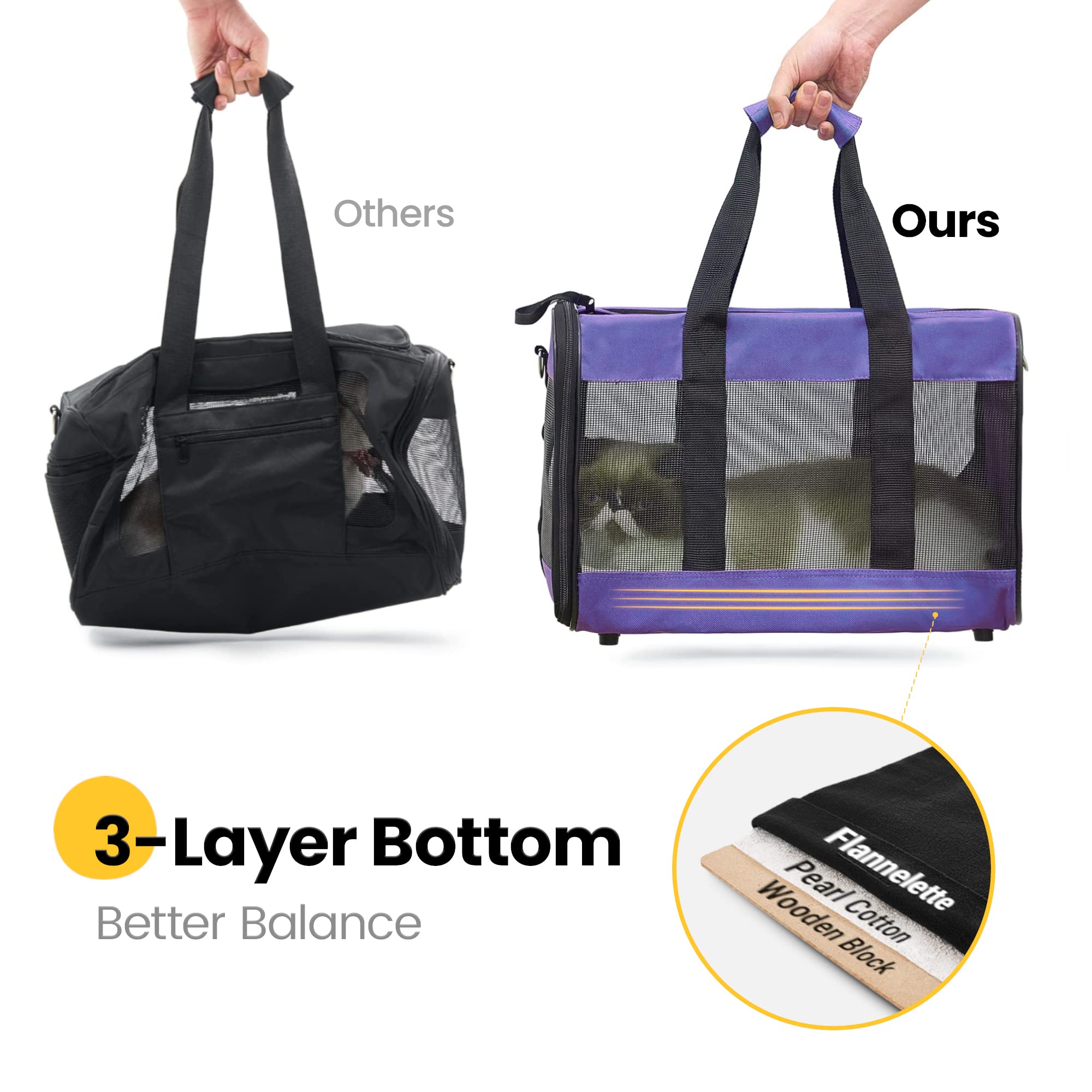Conlun Airline-Approved Cat Carrier | Soft-Sided with Safety Leash, 15 lb - view 92