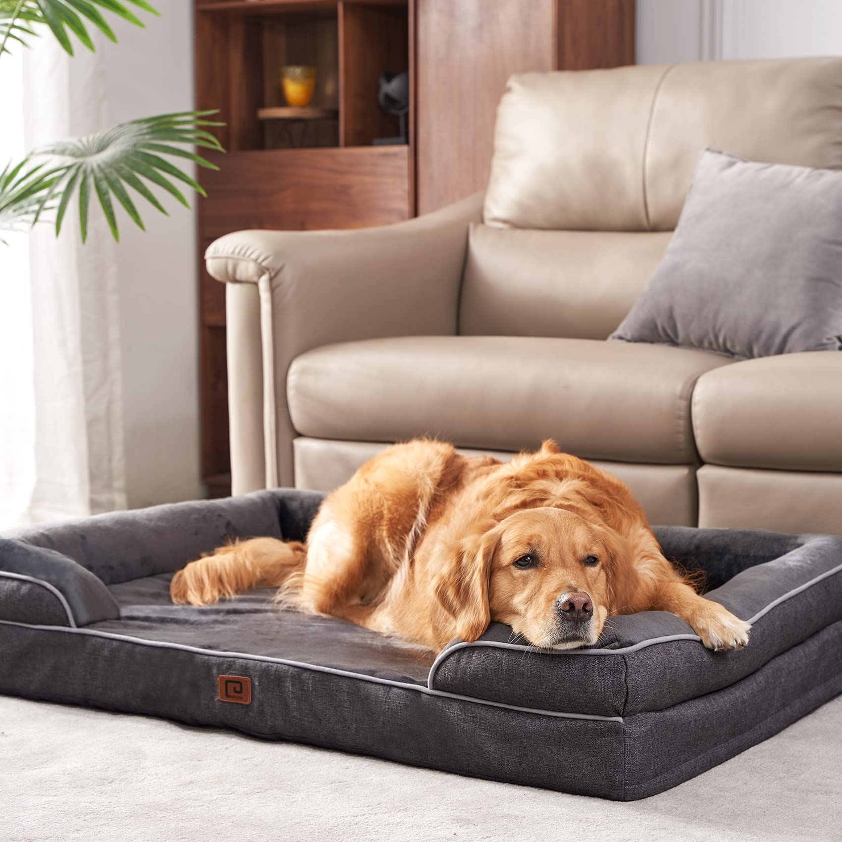EHEYCIGA Memory Foam XL Orthopedic Dog Bed | Bolster Sides, Waterproof - view 61