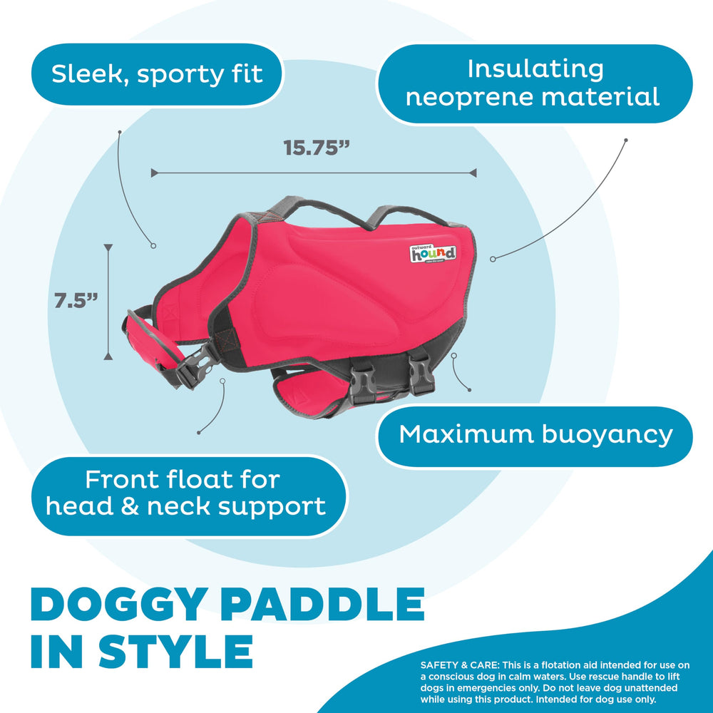 Outward Hound Granby Splash Orange Dog Life Jacket (Large) | Ripstop Vest - view 86