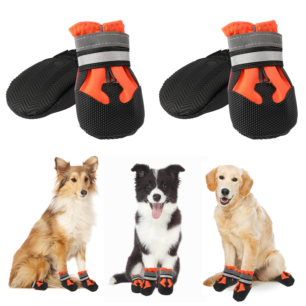 Waterproof Dog Boots 4-Pack | Reflective Paw Protectors, Non-Slip Sole - feature view 15