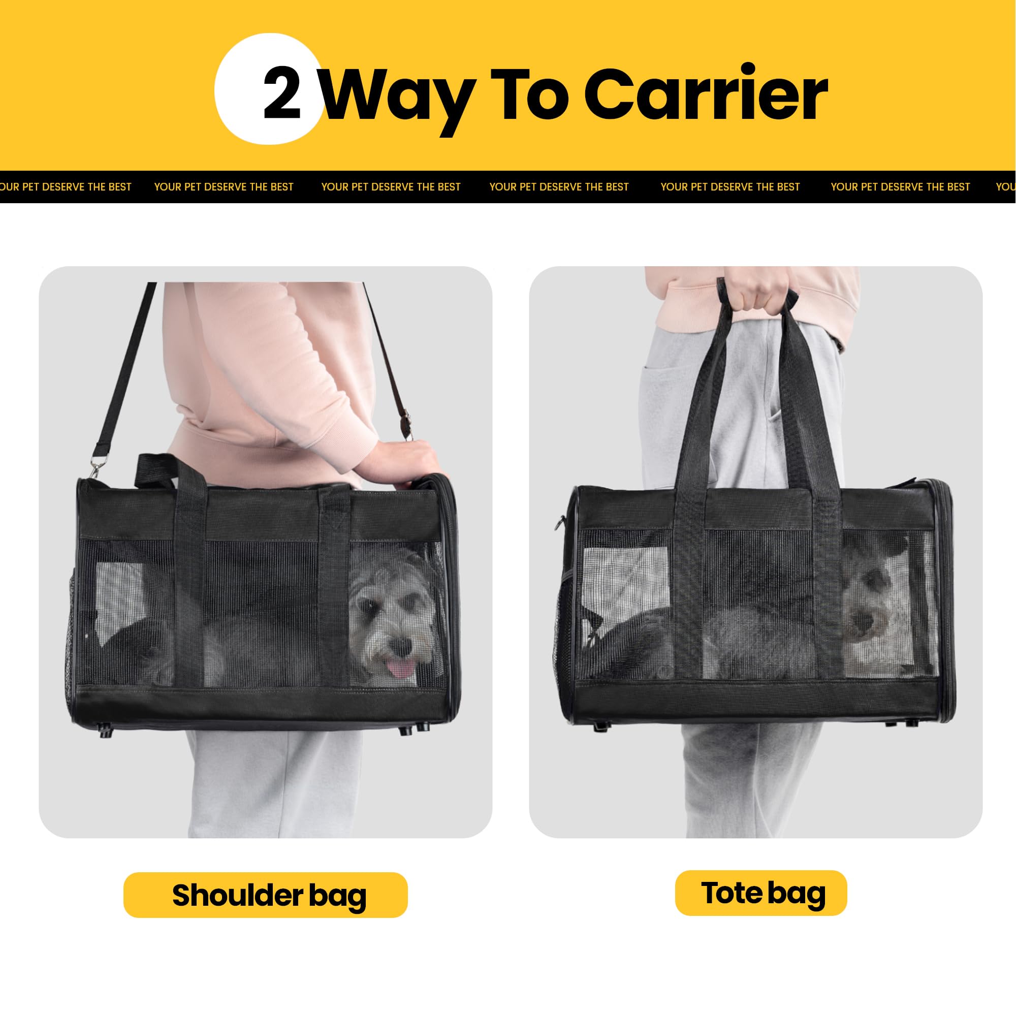 Conlun Airline-Approved Cat Carrier | Soft-Sided with Safety Leash, 15 lb - view 75