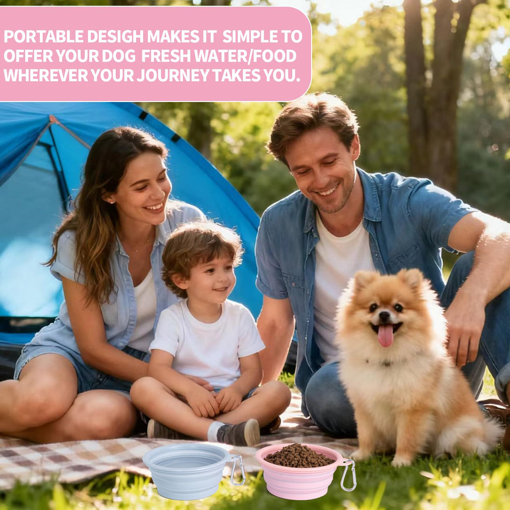 SLSON Collapsible Dog Bowls 2-Pack | Macaron Silicone Travel Pet Bowls - feature view 23