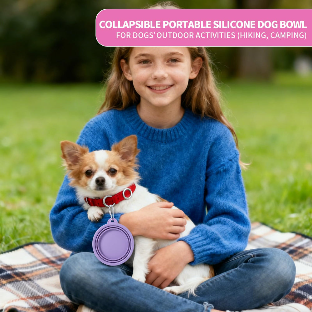 SLSON Collapsible Dog Bowls 2-Pack | Macaron Silicone Travel Pet Bowls - feature view 32