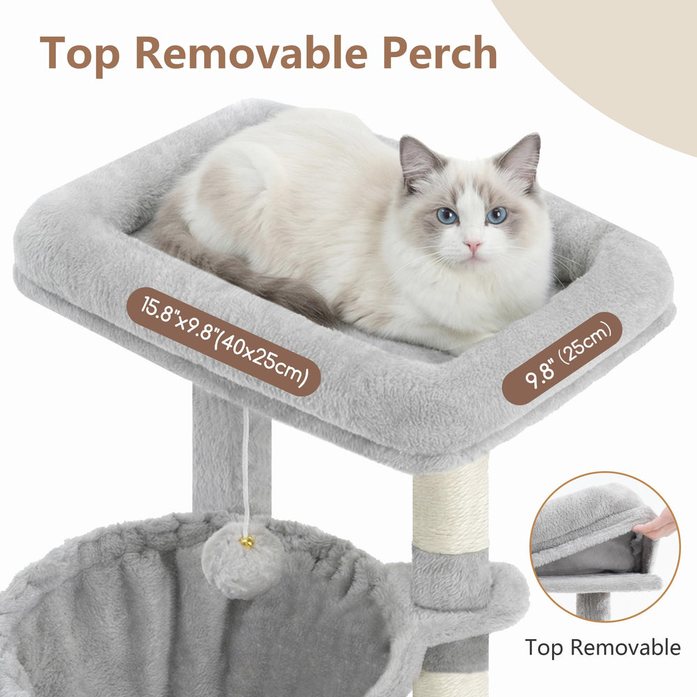 Gitelsnour Cat Tree with Condo, 2 Baskets, Hammock & Scratching Posts - feature view 13