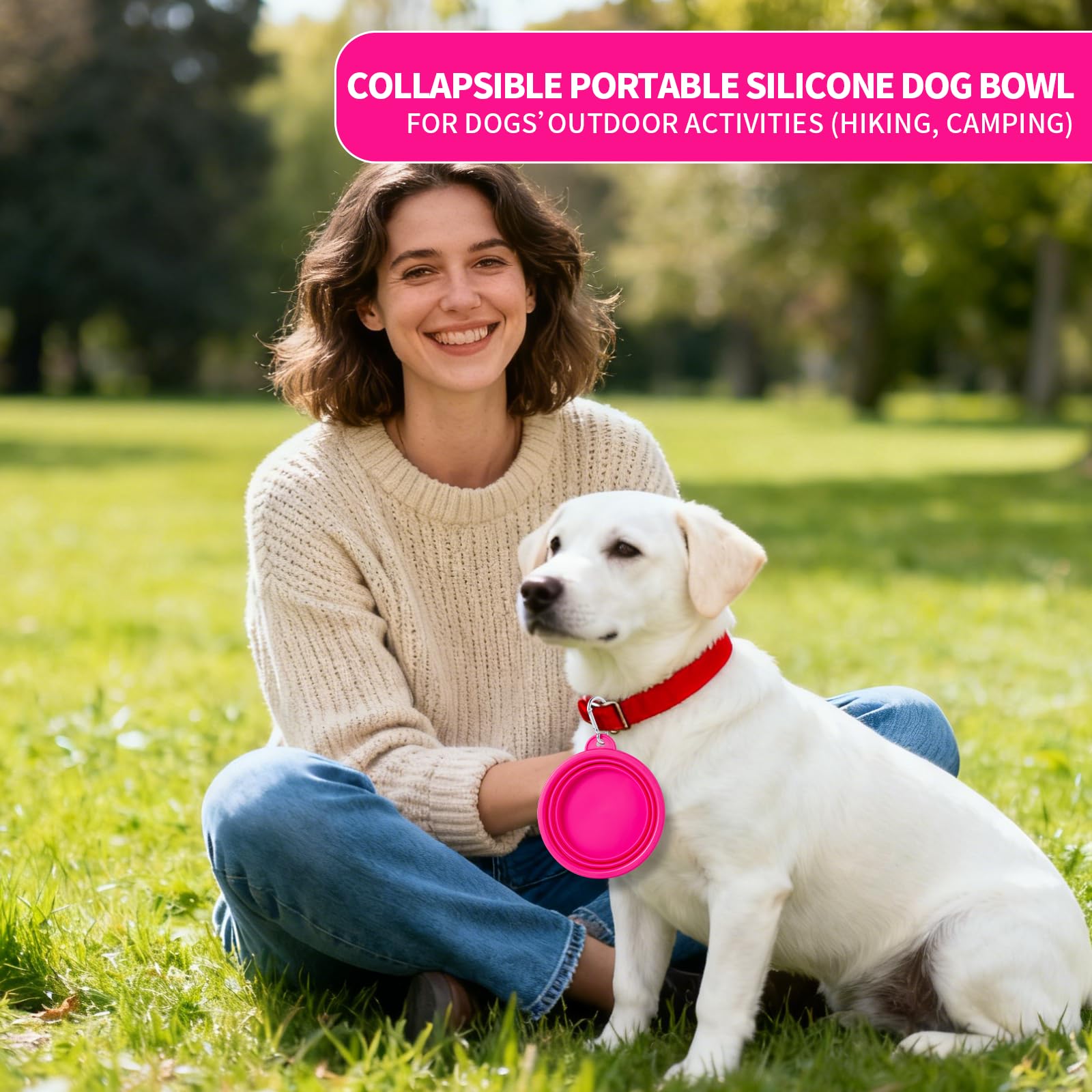 SLSON Collapsible Dog Bowls 2-Pack | Macaron Silicone Travel Pet Bowls - feature view 10
