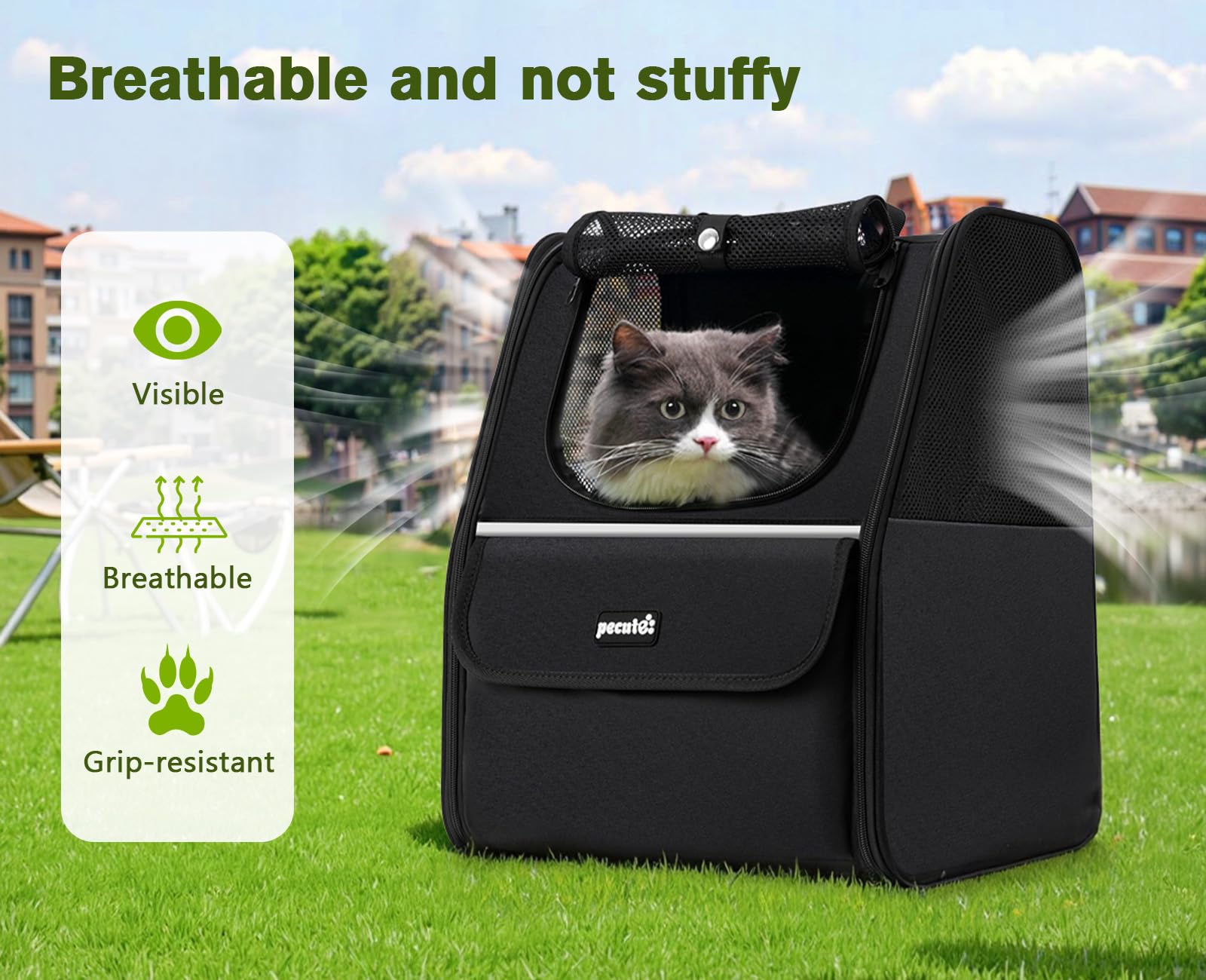 Pecute Cat Backpack Carrier | Ventilated Pet Backpack for Cats & Small Dogs - feature view 15