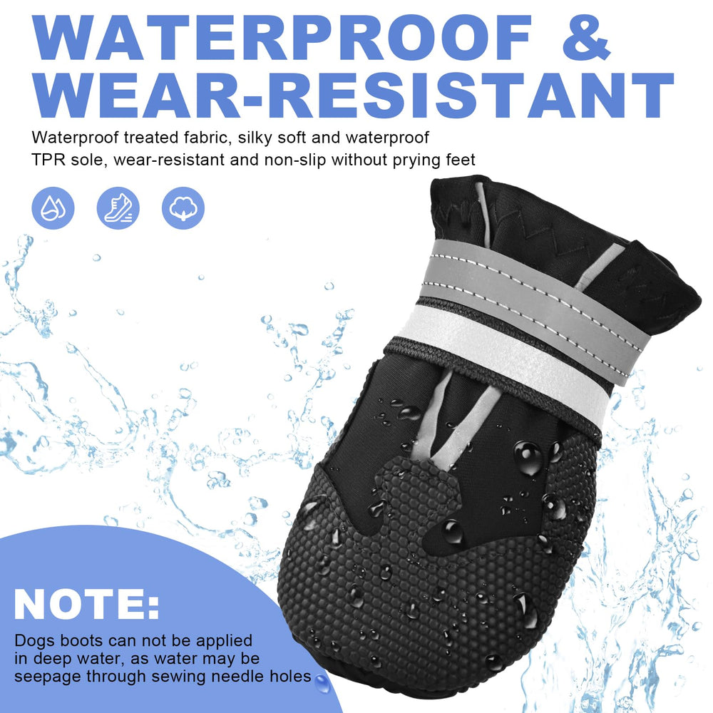 Waterproof Dog Boots 4-Pack | Reflective Paw Protectors, Non-Slip Sole - view 52