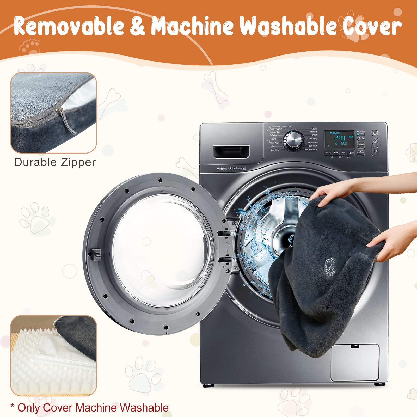 EMPSIGN Reversible Cool & Warm Dog Crate Pad | Waterproof, Washable Cover - feature view 36