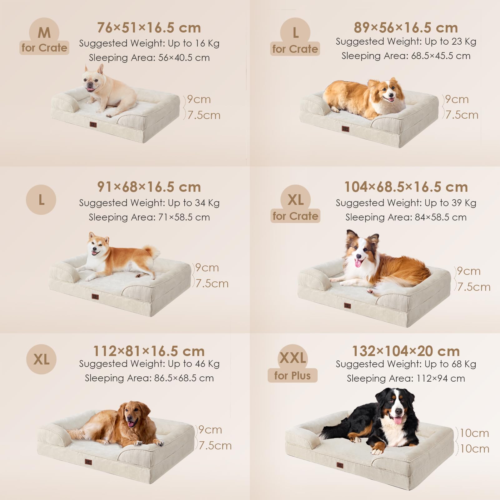 EHEYCIGA Memory Foam XL Orthopedic Dog Bed | Bolster Sides, Waterproof - view 90
