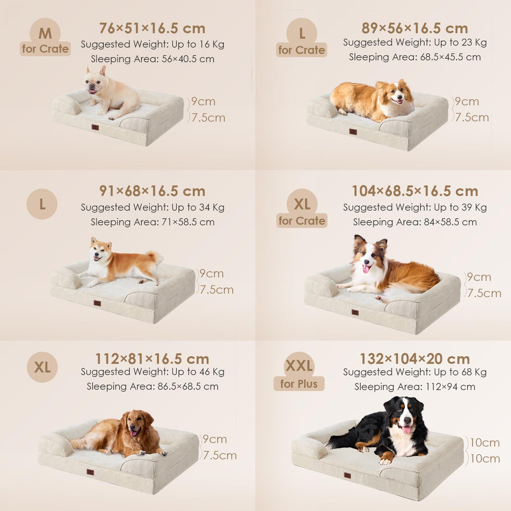 EHEYCIGA Memory Foam XL Orthopedic Dog Bed | Bolster Sides, Waterproof - view 90
