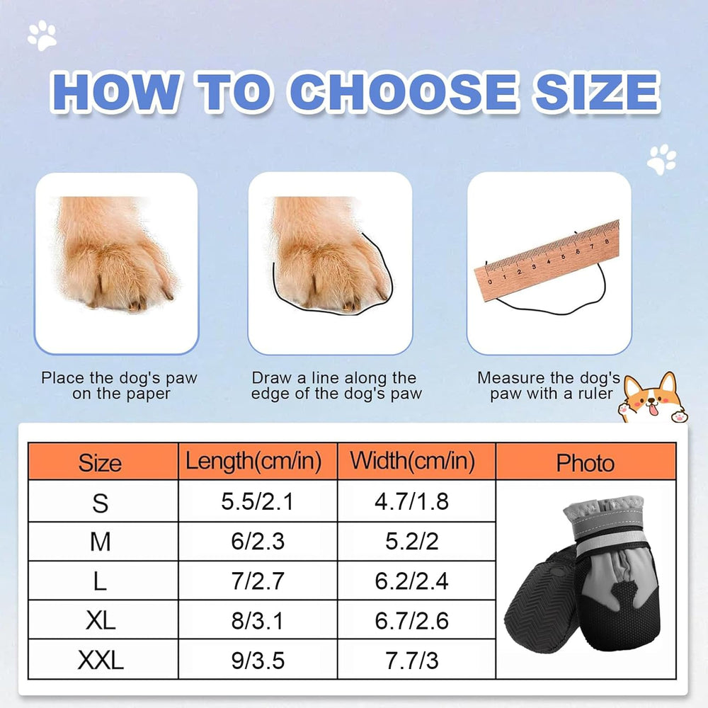Waterproof Dog Boots 4-Pack | Reflective Paw Protectors, Non-Slip Sole - view 98