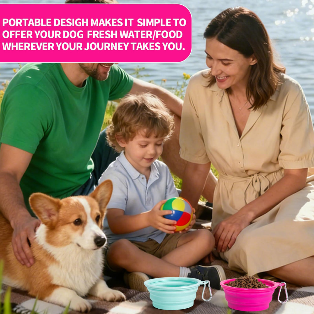 SLSON Collapsible Dog Bowls 2-Pack | Macaron Silicone Travel Pet Bowls - feature view 8