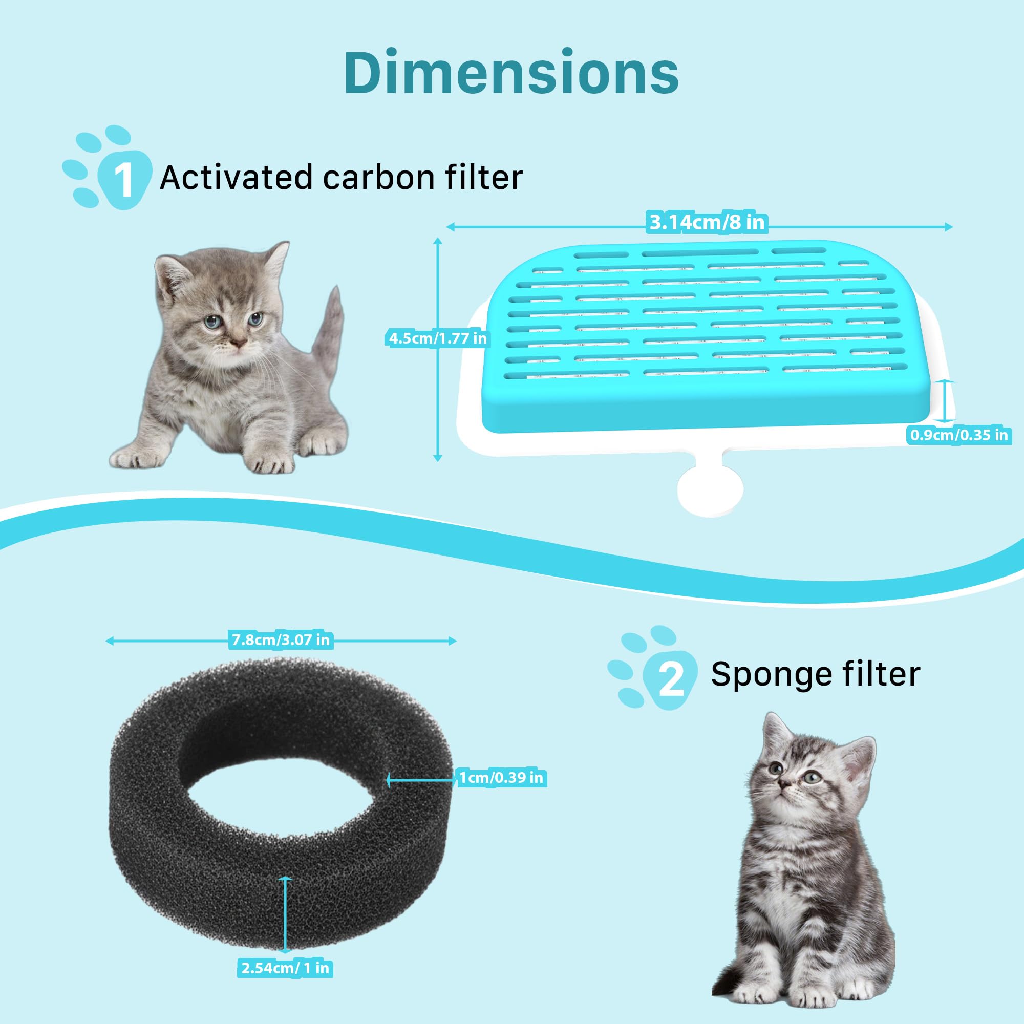 GIOTOHUN 2L Cat Water Fountain | Super Silent, LED, Multi-Stage Filter - feature view 43
