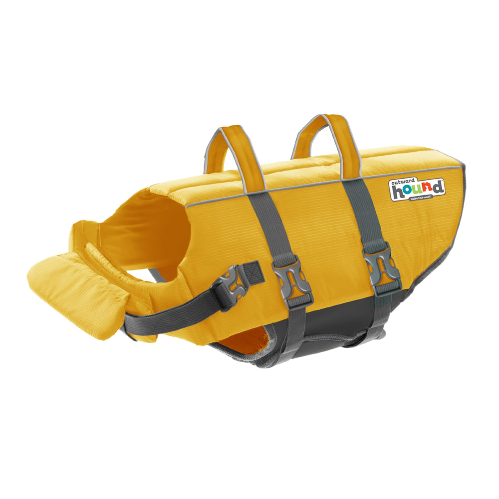 Outward Hound Granby Splash Orange Dog Life Jacket (Large) | Ripstop Vest - X-Large (Chest Girth: 33"-44") / Yellow