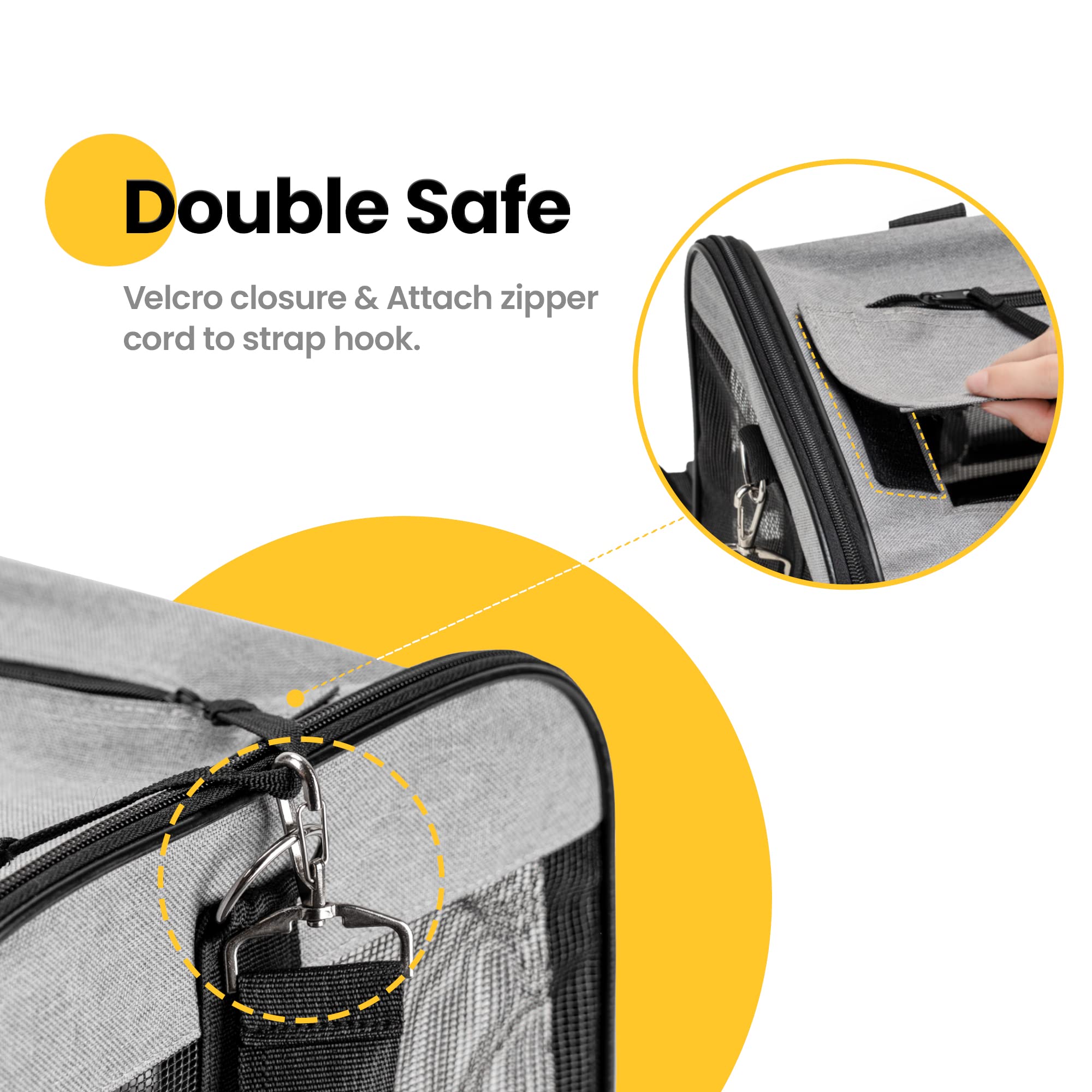 Conlun Airline-Approved Cat Carrier | Soft-Sided with Safety Leash, 15 lb - view 72