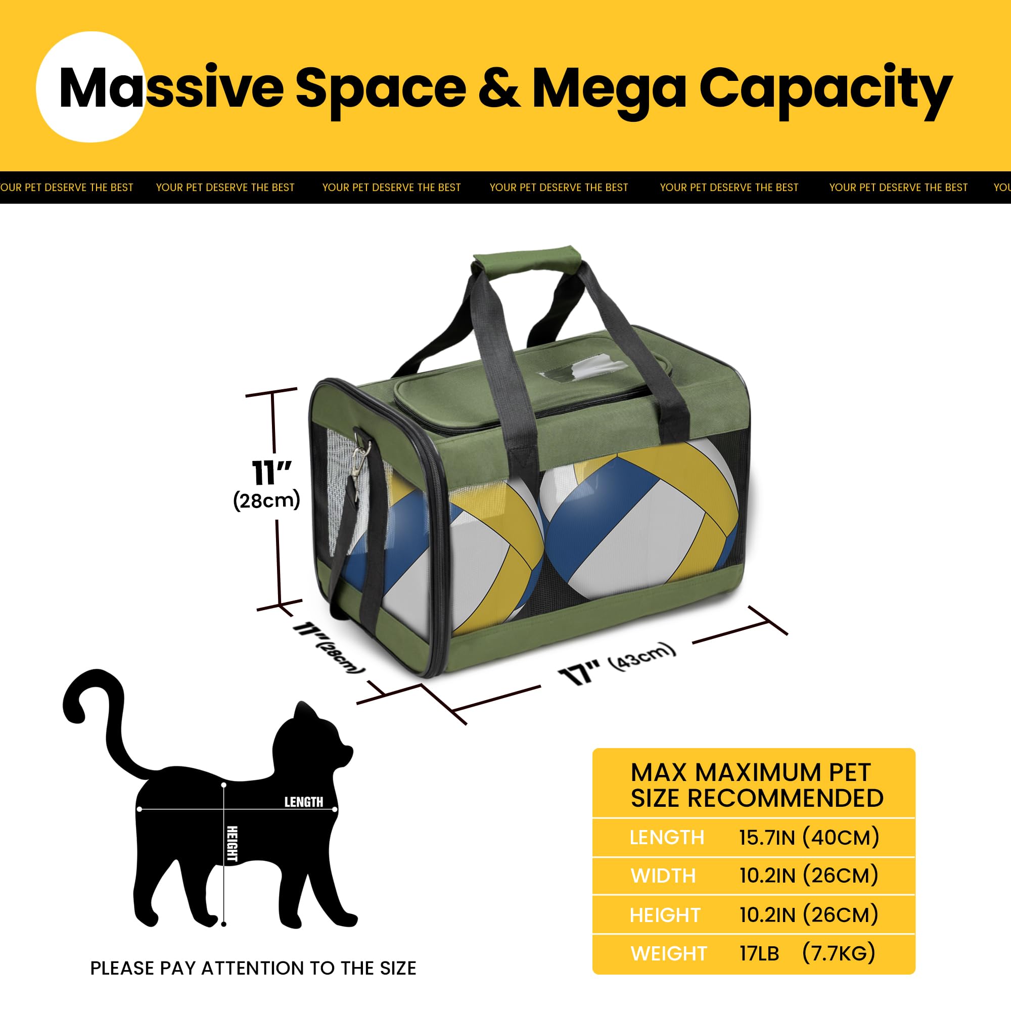 Conlun Airline-Approved Cat Carrier | Soft-Sided with Safety Leash, 15 lb - feature view 39